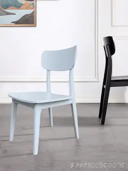 Изготовленный на Заказ обеденный стул из цельного дерева в скандинавском стиле Со спинкой, Легкий Роскошный Домашний Современный Минималистичный стул для обучения макияжу, итальянский