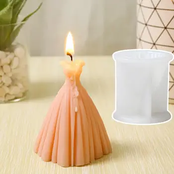Силиконовая форма для свадебного платья невесты, Антипригарная силиконовая форма для торта, форма для ароматерапевтических свечей, форма для украшения вечеринки, украшения стола
