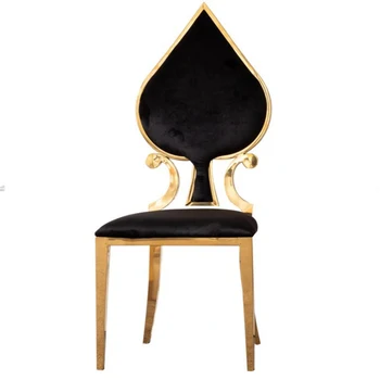 Современная мебель, гостиничный стул со спинкой из нержавеющей стали, обеденный из натуральной кожи