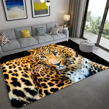Модный ковер с рисунком леопарда и тигра, большой ковер с животным принтом, коврик для гостиной, ванной комнаты, Впитывающий нескользящий ковер