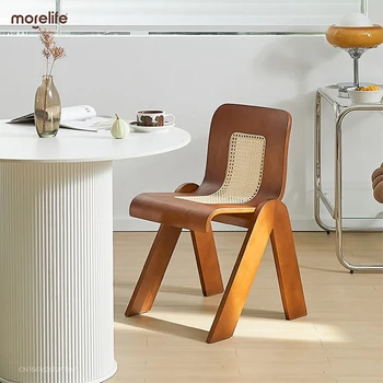Обеденный стул Стул из массива дерева для гостиной, стул для кофейни в скандинавском стиле, Домашнее кресло из ротанга, Средневековый стул для отдыха, стул C