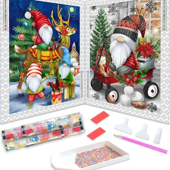 5D DIY Алмазная живопись Санта Клаус Картины из стразов Вышивка Крестиком Гном Мозаика Веселого Рождества Домашний Декор