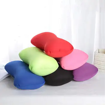Подушка в виде рулона в форме кости Мини-подушка Microbead Подушка для заднего дивана, уютная подушка для путешествий, домашнего офиса, сна, подушка для поддержки шеи