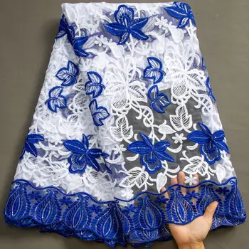 Новейшая Африканская сетчатая кружевная ткань 2023 года, Высококачественная кружевная ткань из французского молочного шелка с блестками для вечернего платья в Нигерии S3454