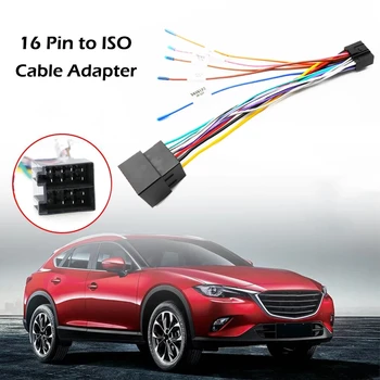 16-контактный кабель-адаптер ISO от штекера к штекерной розетке Жгут проводов для автомобильных аксессуаров с 2Din-радиоприемником