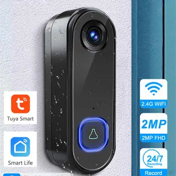 Видеодомофон TUYA WIFI 1080P HD Наружный телефон Дверной звонок Камера видеонаблюдения Видеодомофон ИК Ночной переменный ток USB Питание Умный дом